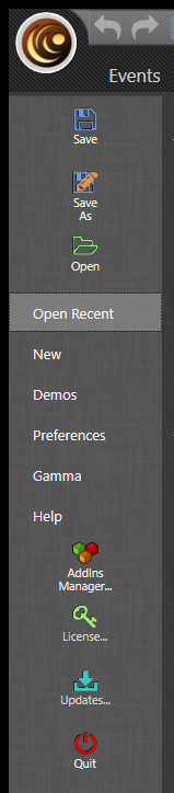 Application menu