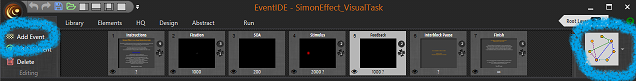 Adding events via the event panel